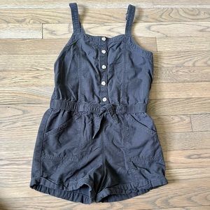 Abercrombie & Fitch Girls Utility Romper. Color: WASHED BLACK. Size: 11/12.